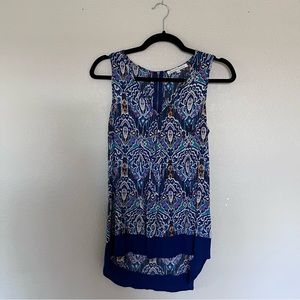 Daniel Rainn Pleated V-neck High-Low Blouse